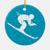 Personnalisez-le, skieur décorations de noël