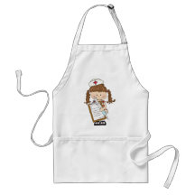 Personnalisez les cadeaux d'infirmière de brune ! tablier