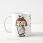 Personnalisez les cadeaux d'infirmière de brune ! tasse