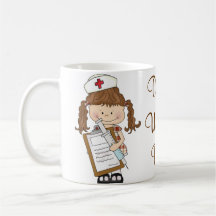 Personnalisez les cadeaux d'infirmière de brune ! tasse