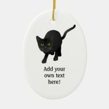 Personnalisez un chat noir mignon ornements