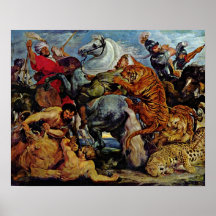 Peter Paul Rubens - chasse de tigre et de lion Posters