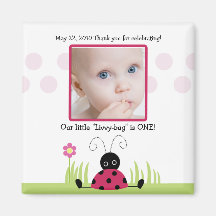 Petit aimant de faveur de baby shower de coccinell