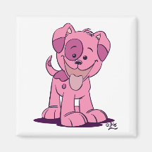 Petit aimant rose de chiot