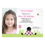 Petit anniversaire 5x7 de *PHOTO* de rose de cocci Invitation