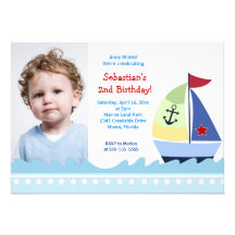 Petit anniversaire 5x7 de *PHOTO* de voilier de ca Invitation Personnalisée