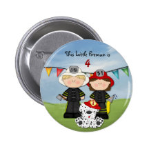 Petit anniversaire de pompier - personnaliser badges avec agrafe