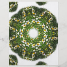 Petit art blanc 1 de kaléidoscope de fleur sauvage prospectus