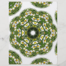 Petit art blanc 2 de kaléidoscope de fleur sauvage tract customisé