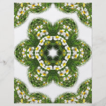 Petit art blanc 3 de kaléidoscope de fleur sauvage tract