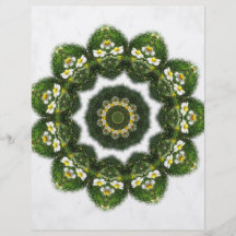 Petit art blanc 4 de kaléidoscope de fleur sauvage prospectus personnalisés