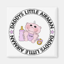 Petit aviateur de Daddys (fille) Aimants Pour Réfrigérateur