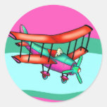 Petit avion adhésifs ronds