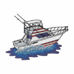 Petit bateau de pêche en haute mer polo brodé