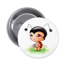 Petit bouton de fille de coccinelle pin's avec agrafe