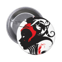 Petit bouton rouge d'icône de fille de moineau badges avec agrafe