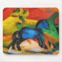 Petit cheval bleu Mousepad Tapis De Souris