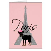 Petit chien à Paris de le Cartes De Vœux