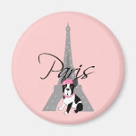 Petit chien à Paris de le Aimants Pour Réfrigérateur
