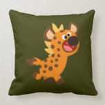 Petit coussin mignon d'hyène de bande dessinée oreillers american