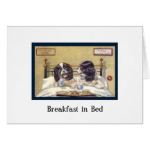 Petit déjeuner dans le lit carte de vœux