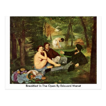 Petit déjeuner dans l'ouvert par Edouard Manet Cartes Postales