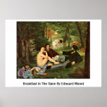 Petit déjeuner dans l'ouvert par Edouard Manet Posters