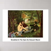 Petit déjeuner dans l'ouvert par Edouard Manet Posters