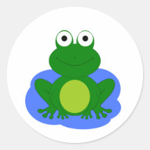Petit étang génial de grenouille adhésif rond