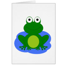Petit étang génial de grenouille carte de vœux