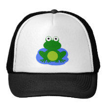 Petit étang génial de grenouille casquette