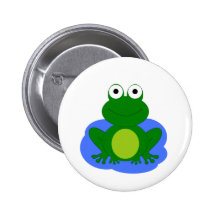 Petit étang génial de grenouille pin's avec agrafe