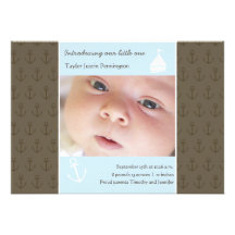 Petit faire-part nouveau-né de photo de bébé de ga