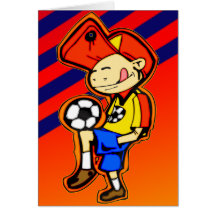 Petit footballeur cartes de vœux