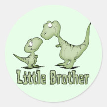 Petit frère de dinosaures adhésif rond