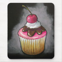 Petit gâteau : Art en pastel de réalisme d'huile Tapis De Souris