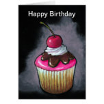 Petit gâteau : Art original : Bonbon d'anniversair Carte De Vœux