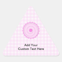 Petit gâteau assez rose autocollant en triangle