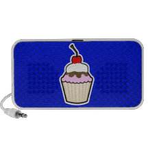 Petit gâteau bleu haut-parleurs mobiles