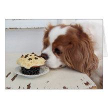 Petit gâteau cavalier de vendredi d'épagneul du Ro Carte