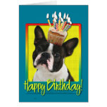 Petit gâteau d'anniversaire - Boston Terrier Cartes De Vœux