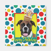 Petit gâteau d'anniversaire - boxeur - Vindy Magnets Pour Réfrigérateur