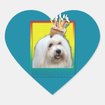 Petit gâteau d'anniversaire - coton de Tulear Adhésif