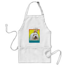Petit gâteau d'anniversaire - coton de Tulear Tablier