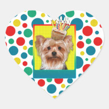 Petit gâteau d'anniversaire - Yorkshire Terrier Adhésifs