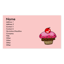 Petit gâteau de cerise carte de visite