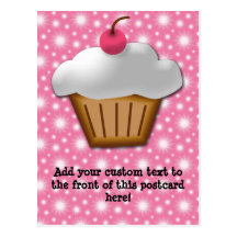 Petit gâteau de coupe-circuit avec la cerise rose  cartes postales