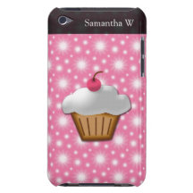 Petit gâteau de coupe-circuit avec la cerise rose  coque Case-Mate iPod touch