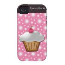 Petit gâteau de coupe-circuit avec la cerise rose  étui vibe iPhone 4
