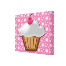 Petit gâteau de coupe-circuit avec la cerise rose  impressions sur toile